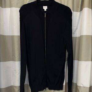 Armani Collezioni Black Zipper Cardigan size L -